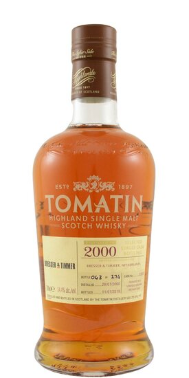 Tomatin 19Y Selected Single Cask Bottling 54.4 % 2000