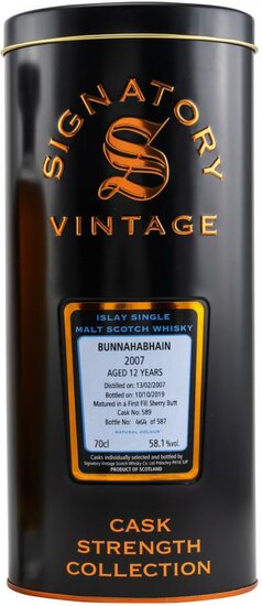 Bunnahabhain 12Y Signatory Vintage 58.1 % 2007