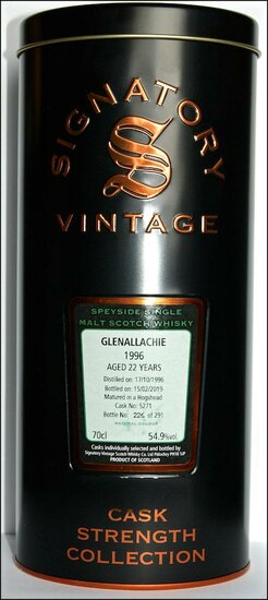 Glenallachie 22Y Signatory Vintage 1996 54.9 %