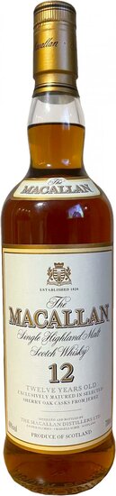 Macallan 12Y Old Bottle Shape 80/90s 40.0%