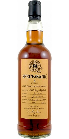 Springbank 8Y Society Bottling 2012 57.3%