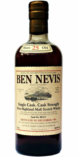 Ben Nevis 25Y Distilleerderij Botteling 1984 56.3%