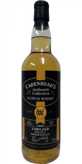 Rosebank 11Y Authentic Collection 1989 Cadenhead's 57.5%