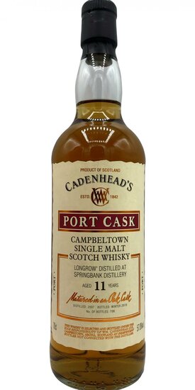 Longrow 11Y Wood Range Port Cask 2007 Cadenhead's 57.8%