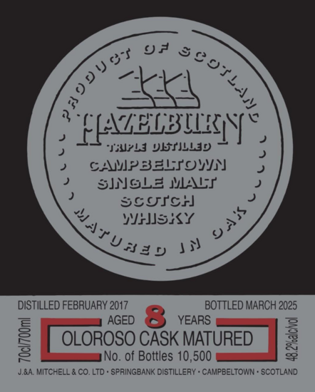 Hazelburn 8Y Oloroso Cask Matured 2025 48.2%