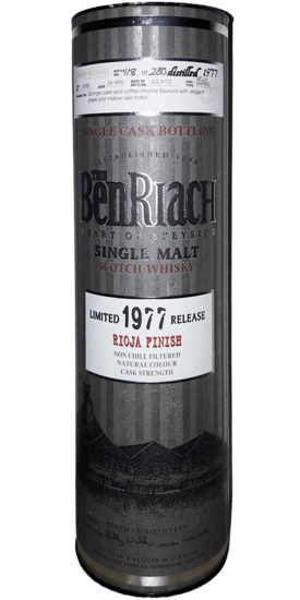 BenRiach 34Y  Rioja Barrel Finish 44.1% 1977