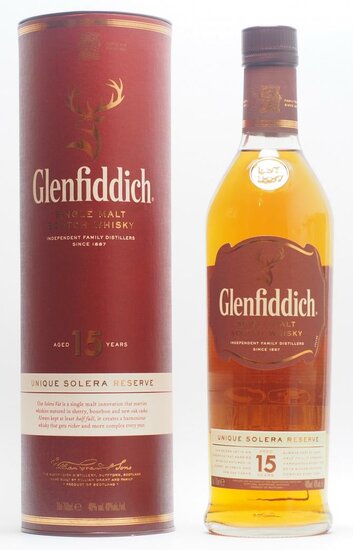 Glenfiddich 15Y  Unique Solera Reserve 40.0%