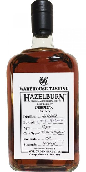 Hazelburn 12Y 2007 Warehouse Tasting Cadenhead's 58.0%