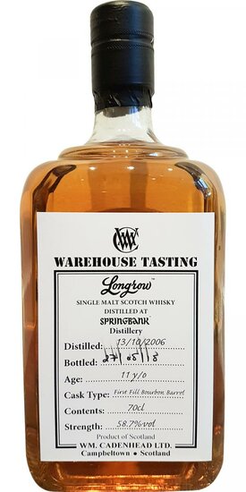 Longrow 11Y 2006 Warehouse Tasting Cadenhead's 58.7%