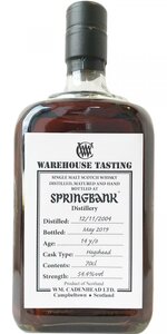 Springbank 14Y 2004 Warehouse Tasting Cadenhead's 54.4% fles